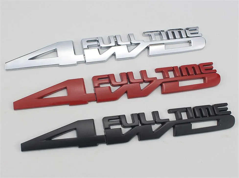 155cm25cm Car styling Metal plating Wrangler 4WD FULL TIME Emblem Rear Tail Badge Cars body Sticker Side Logos4522685