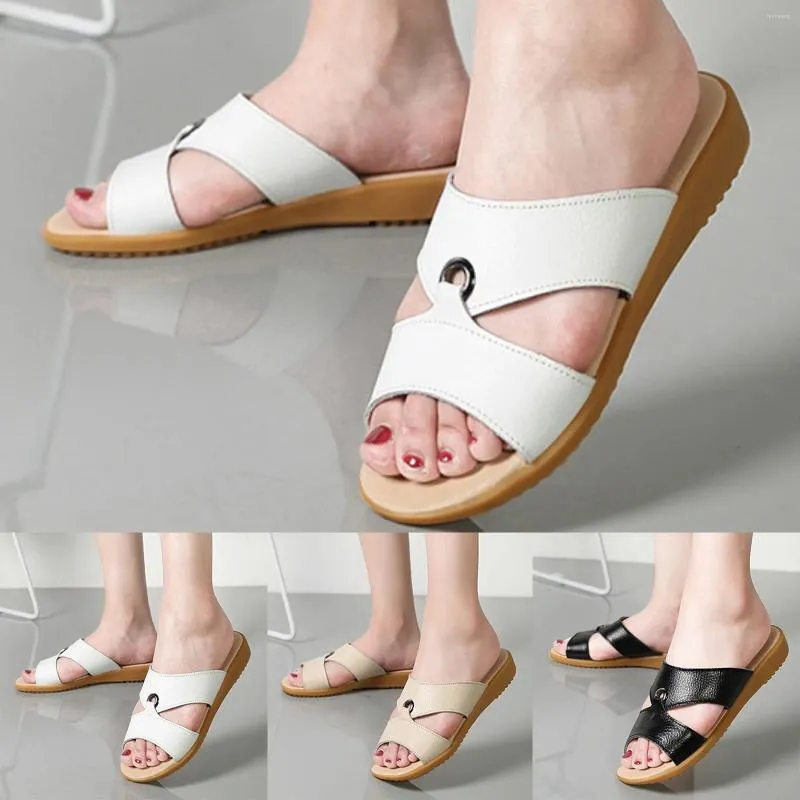 Sandaler Summer Soft Sole Anti Slip Beach Lightweight Fashion Formell för kvinnor platt bekväm storlek 11