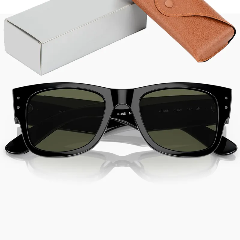 Óculos de luxo 0840s mega óculos de sol para homens mulheres novo estilo acetato quadro lentes de vidro real moda óculos de sol masculino feminino com caixa
