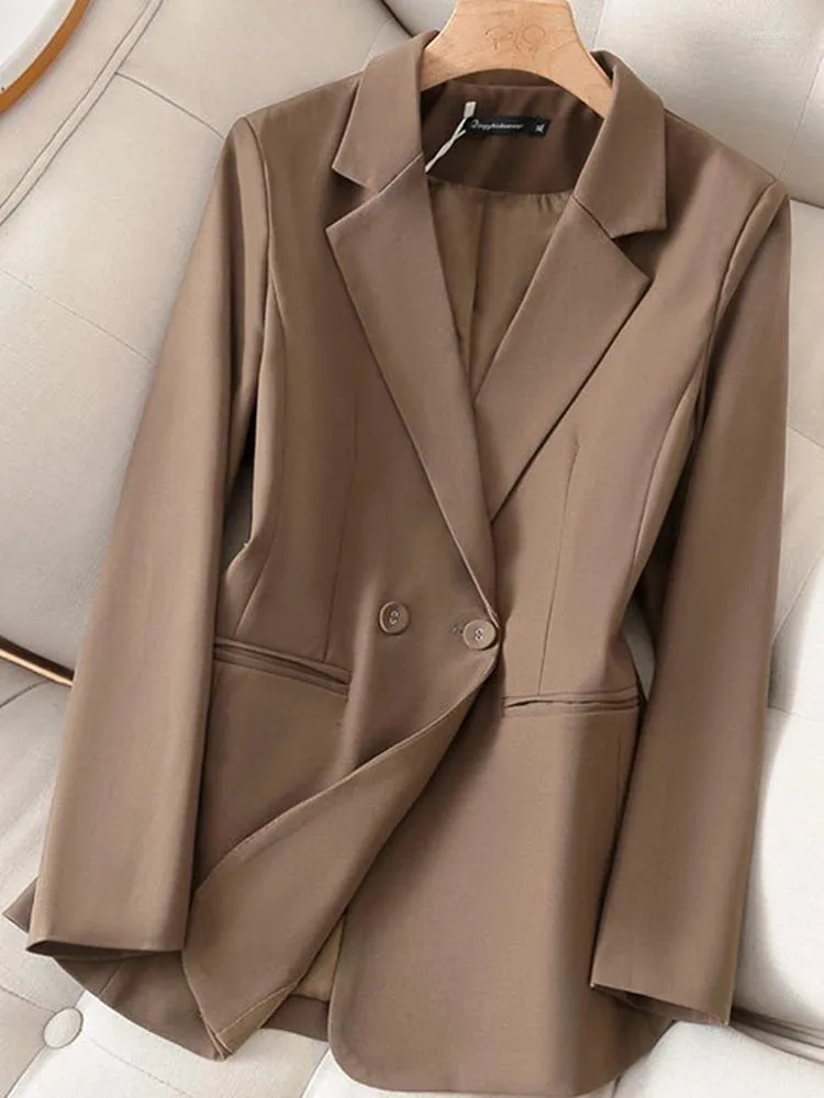 Costumes pour femmes Blazers pour femmes manteau mode col cranté surdimensionné veste à manches longues printemps 2024 décontracté élégant bureau dames manteaux