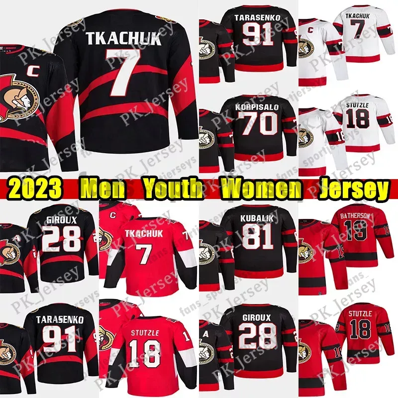 7 Brady Tkachuk Reverse Retro camisa de hóquei 28 Claude Giroux 91 Vladimir Tarasenko Tim Stutzle Jakob Chychrun Artem Zub Dominik Kubalik Joonas Korpisalo jerseys