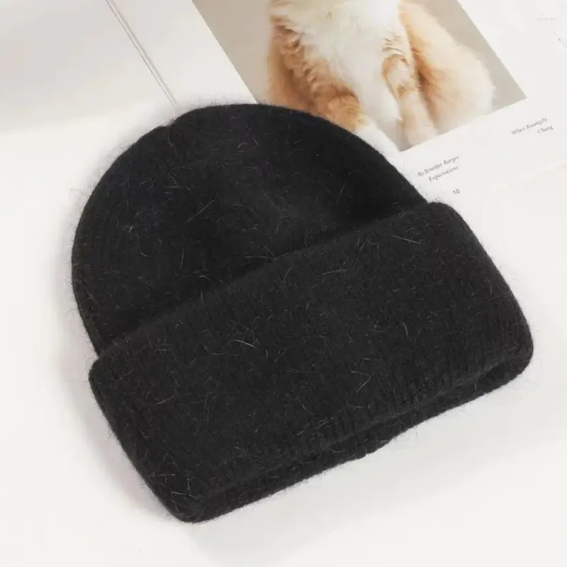 Basker beanie hatt mysig päls vinter för kvinnor mjuk elastisk fluffig stickad mössa kallt väder hög slitage resistent