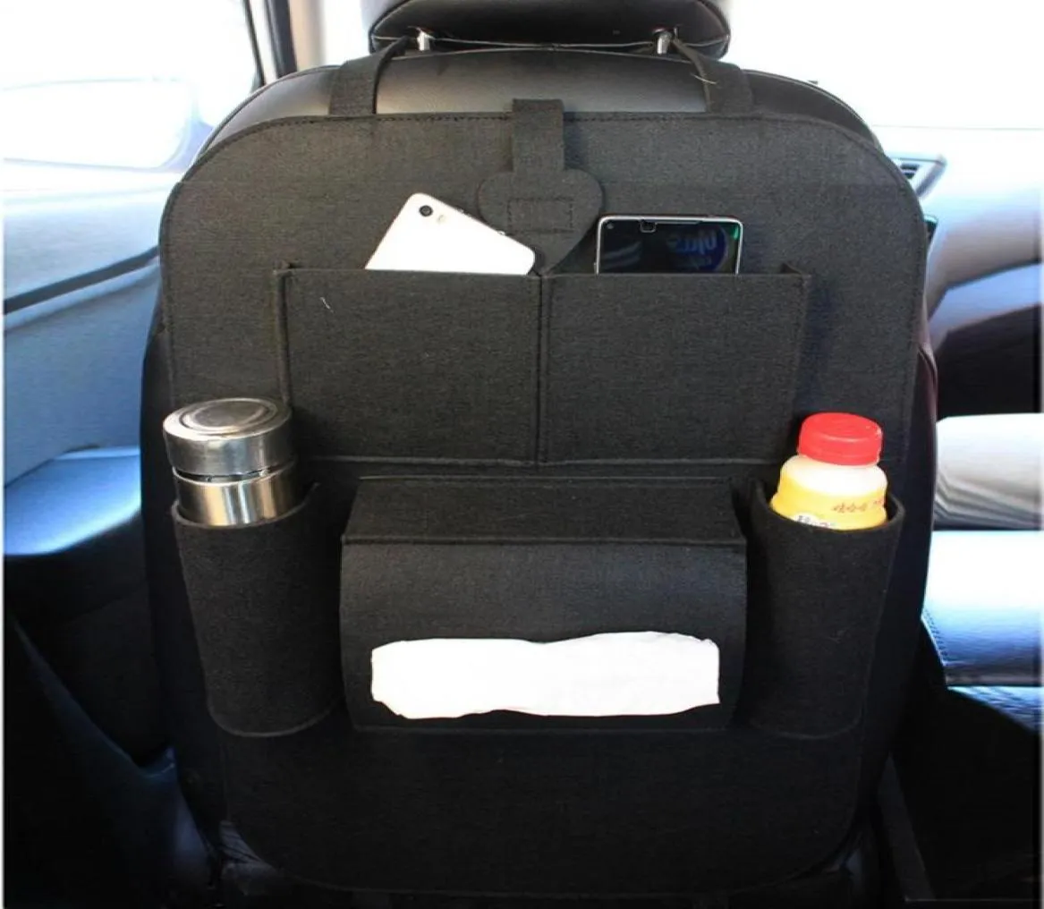 Auto MultiPocket Back Seat Storage Bag Car Seat Organizer Holder Car Styling Kicking Mat For Cup Food Phone Storage4921956