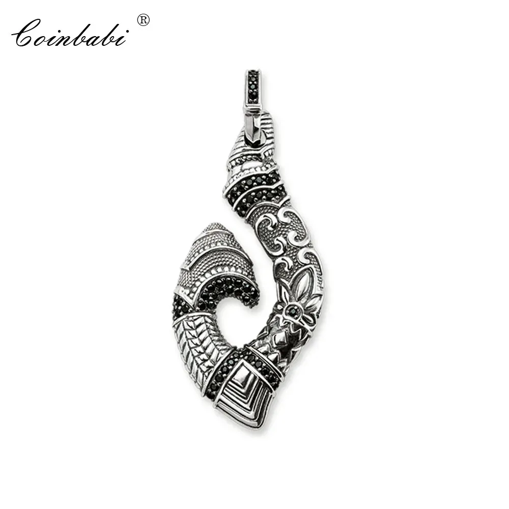 Pendants Pendant Hook Maori 925 Sterling Silver For Women Men Fashion Jewelry Gift Europe Heart Rebel Pendant Fit Necklace