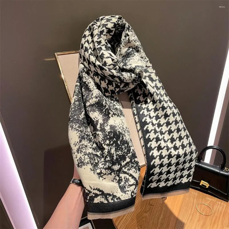 Scarves Big Brand Warm Scarf Ladies Winter Holiday Gifts High-end Women's Double-sided Cashmere Matching Shawl