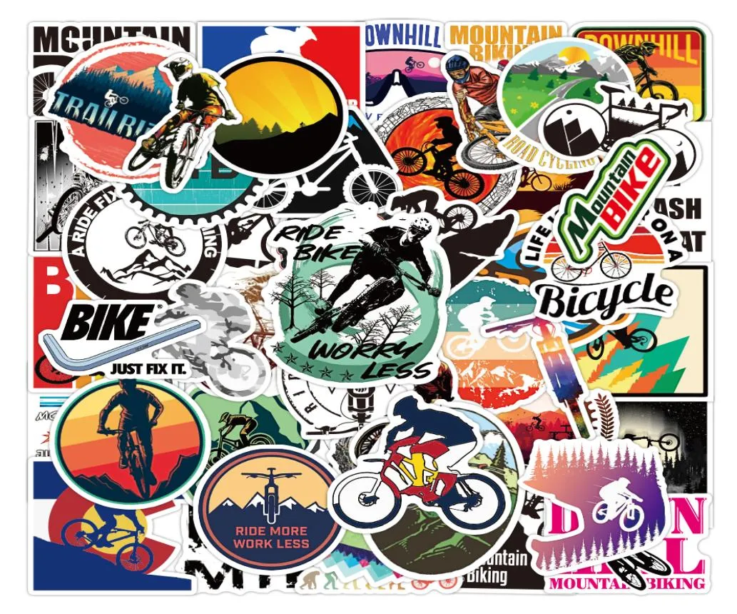 50PCS Mountain Bike Landscape Graffiti Sticker Pack For Trolley Phone Case Laptop Bike Diy Water Cup Waterproof Decals Whole2931915