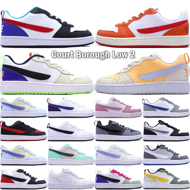 Court Borough Low 2 Tennis Casual Chaussures Classique Cuir Designer Laser Bleu Hot Curry Player One Summit Blanc Bred Outdoor Hommes Femmes Baskets Plates Taille 36-44