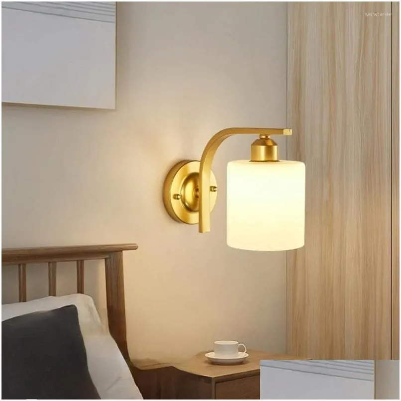 Vägglampor Modern E27 LED Bedside Designer vardagsrum nordiska lampor för hem sovrum dekor konst 85-265v droppleverans dhpsa