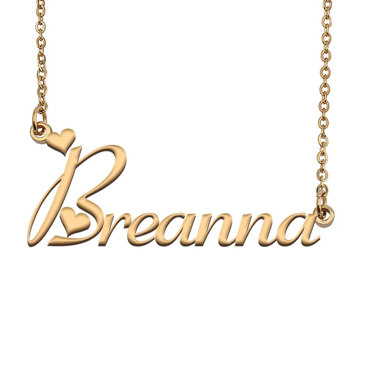 Breanna naam ketting aangepaste naamplaatje hanger voor vrouwen meisjes verjaardagscadeau kinderen beste vrienden sieraden 18k vergulde roestvrijstalen hangers