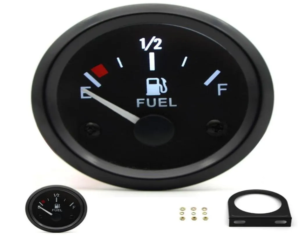 2 inch 52mm Fuel Level Gauge Car Meter White LED Light Black Rim Automotive Gauges 12V Meter9559317