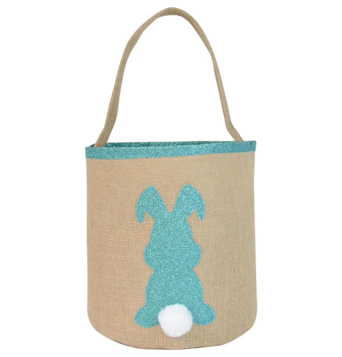 Easter Eggs Storage Basket Bag Cute Sequins Rabbit Handbags Plush Bunny Tail Bags DIY Kids Gifts Candies Bag Canvas Bucket Pur5212394