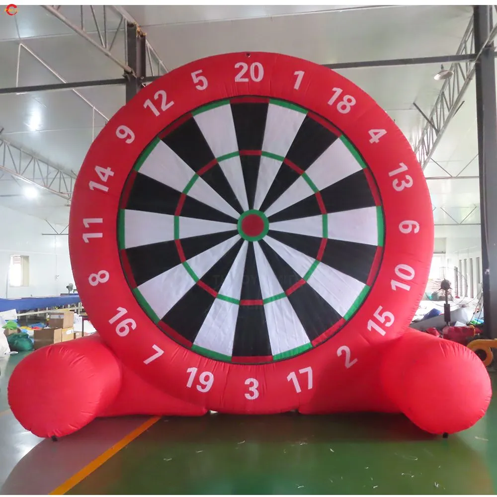 Gratis bezorging buitenactiviteiten 5mH (16,5ft) Met blower opblaasbare spellen dartbord voetbal darts voor volwassenen