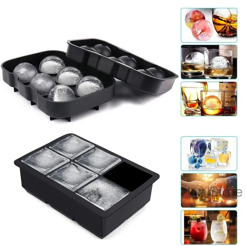 4/6/15 grille Silicone moule à glaçons noir crâne glaces boule moules carré glaçons moule pour Bar fête gâteau chocolat moules de cuisson TH1280