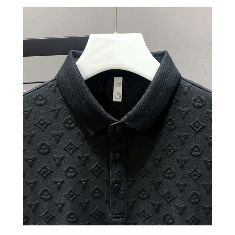 Designer fashion top high quality business clothing embroidered collar details short sleeve polo shirt mens Tee M-4XL