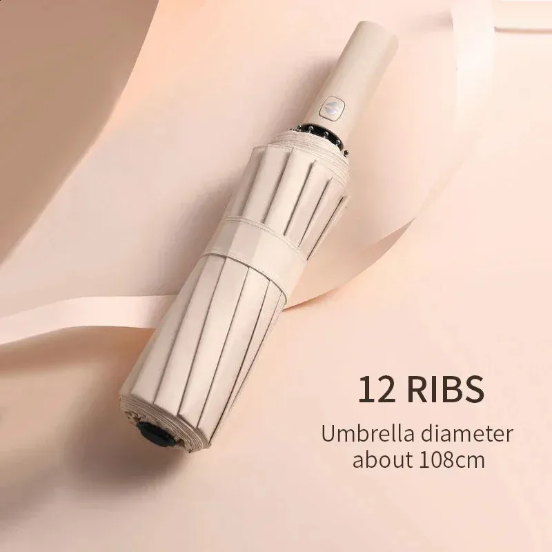 ビッグ12 rib骨強い傘拡大直径108cm自動UVパラソル風と雨抵抗バンバース240219