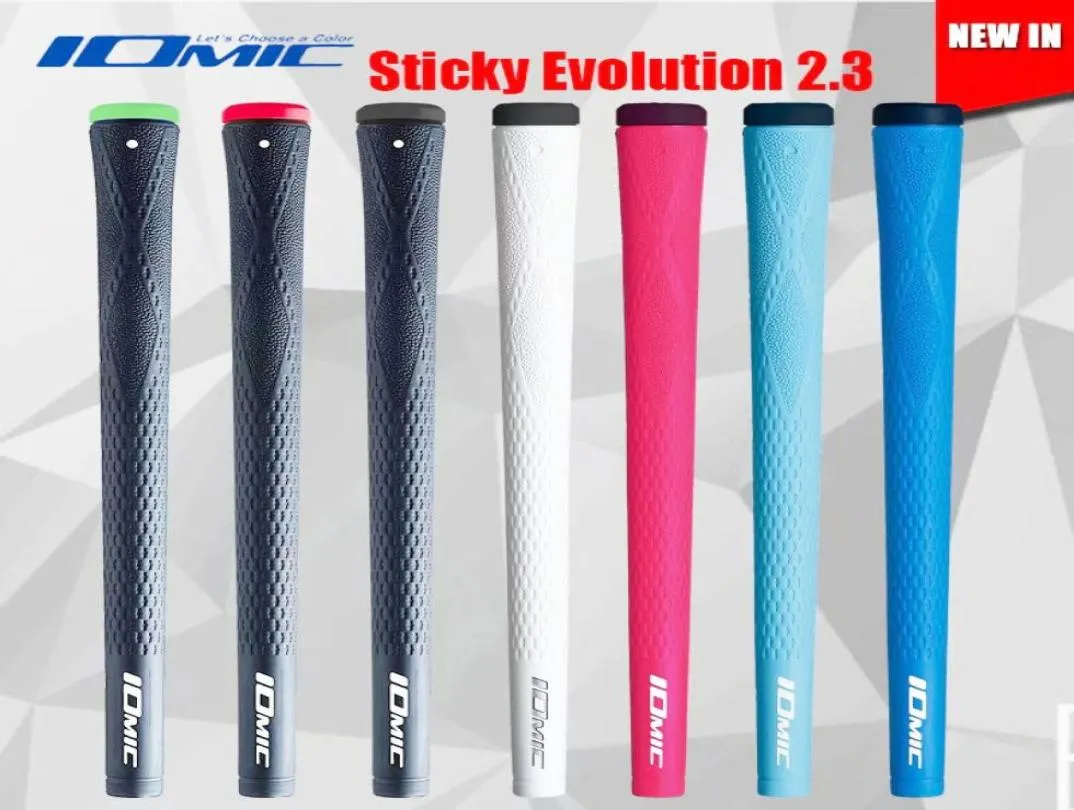 IOMIC STICKY Evolution 23 Apertos de golfe de borracha de alta qualidade para clubes de golfe 8 cores em escolha 50 peças lote punhos de madeira 6672316