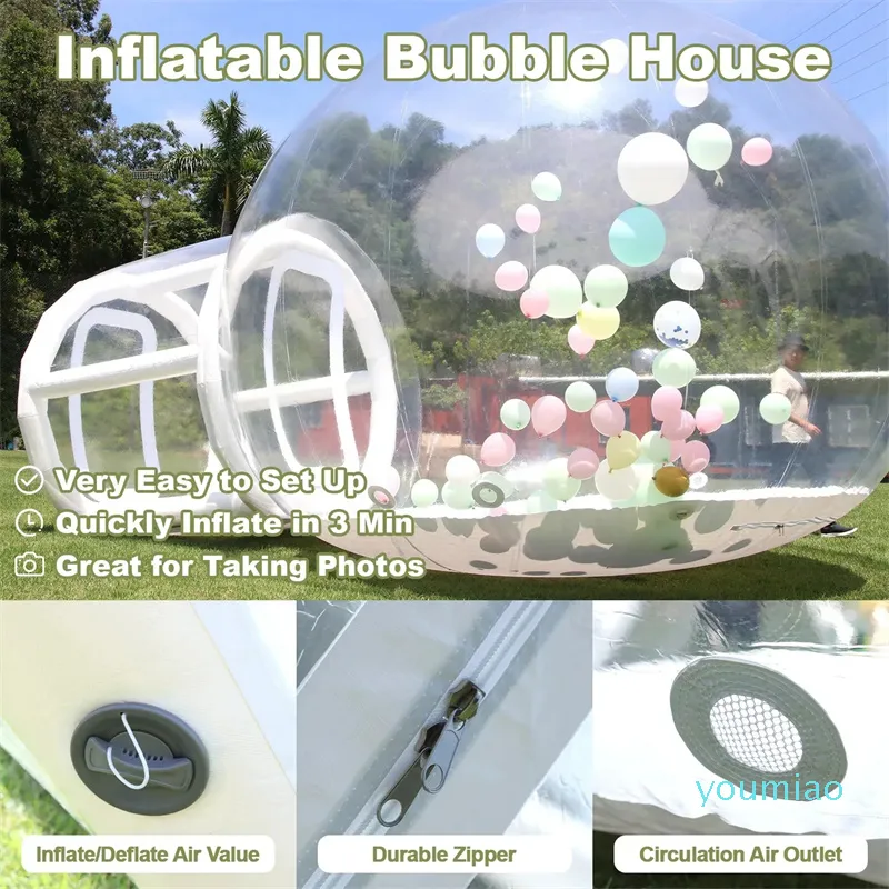 Tente Bulle Gonflable Transparente 10 Pieds - Fêtes & événements - Pompe Incluse