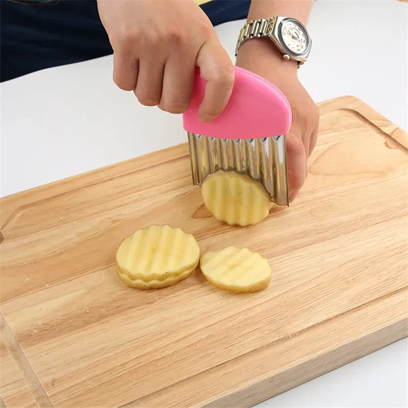 Wavy French Fries Cutter Stainless Steel Potato Slicer Vegetable Chopper Veggie Slicer Durable Kitchen Gadgets Cutter CT0478