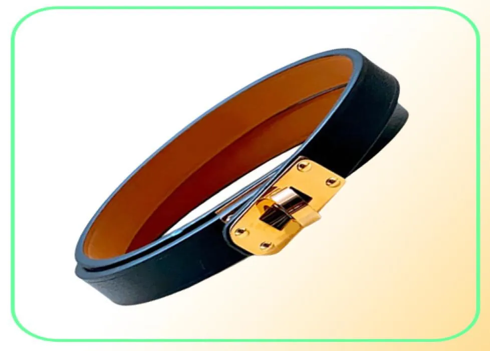 Hochwertiger Markenschmuck Mini Kelly Echtleder-Collier-Armband für Damen Double Tour-Armband4331423