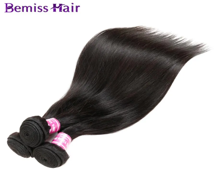 Extensions de tissage péruvien de cheveux humains vierges indiens paquets de cheveux malaisiens brésiliens raides couleur naturelle non transformés pas cher haut 7541679