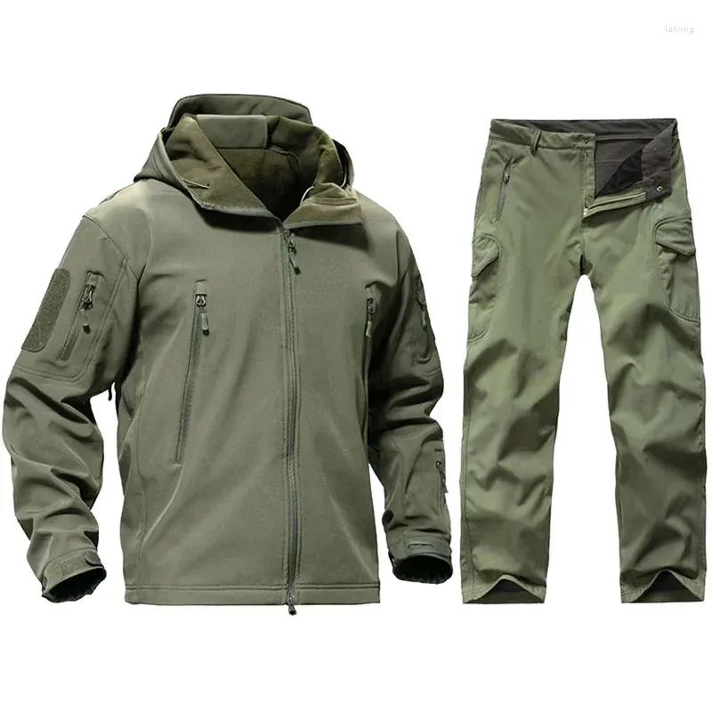 Охотничьи куртки, тактическая софтшелл, камуфляжная куртка, комплект, мужская армейская ветровка, водонепроницаемая одежда, камуфляжные военные брюки, TAD Gear