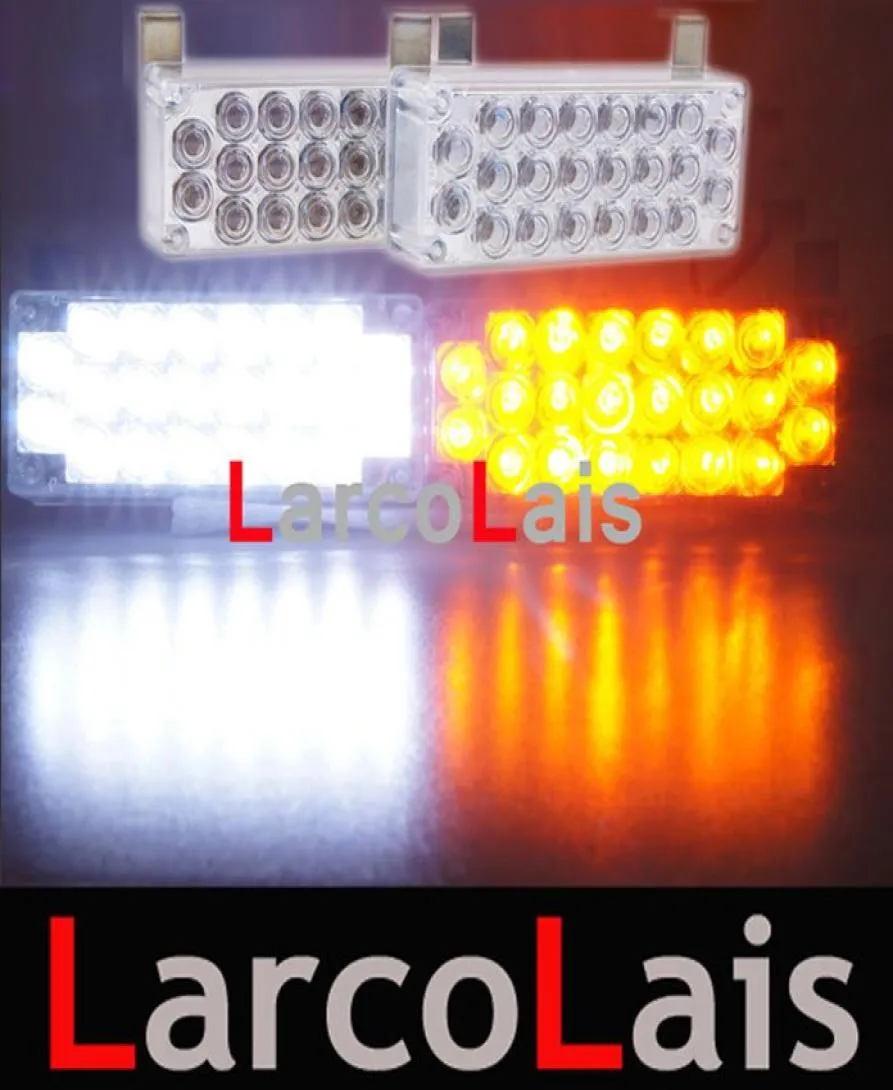 Larcolais Amber White 2x22 LED Strobe Flash Ostrzeżenie EMS ciężarówka