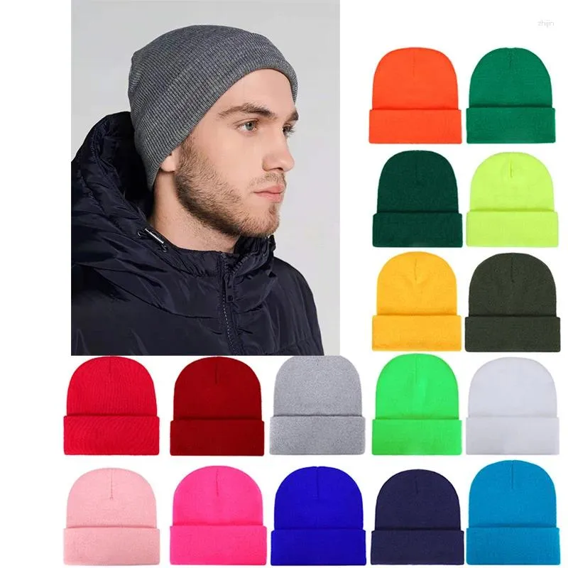 Ball Caps 20 Colors Korean Wool Acrylic Knitted Women Men Skullcap Autumn Winter Elastic Skullies Beanies Cap Wholesale