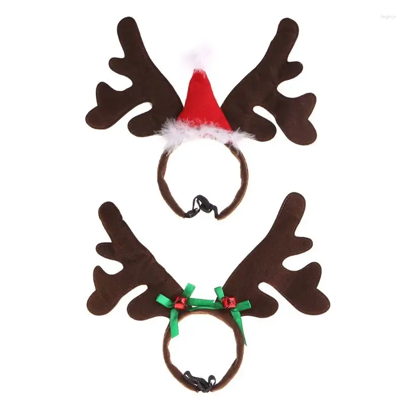 Dog Apparel Christmas Pet Headband Deer Horn Hat Costume Puppy Cat Cosplay Party Dress Up Product Supplies