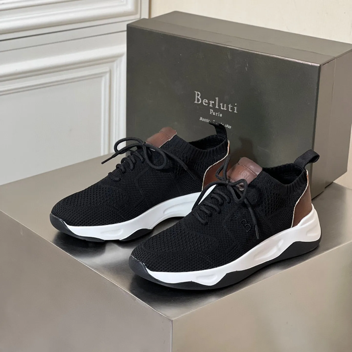 BERLUTI Shadow embroidered men\'s shoes and socks Berluti Shadow embroidered sneakers Berluti main image 2