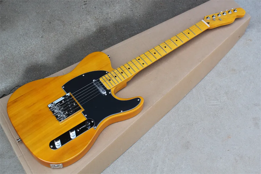 Factory Shop Custom Shop Light Yellow La Electric Guitar Vintage Vintage Fretboard Pickguard Basswood Body Chrome Hardware