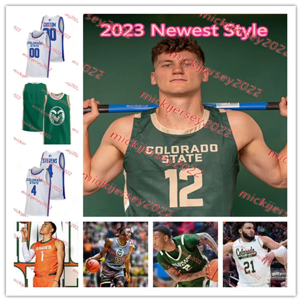 Maillot de basket-ball Colorado State Rams Trace Young personnalisé cousu pour hommes Josiah Strong Baylor Hebb James Moors Jack Payne Nick Bassett Maillots de l'État du Colorado