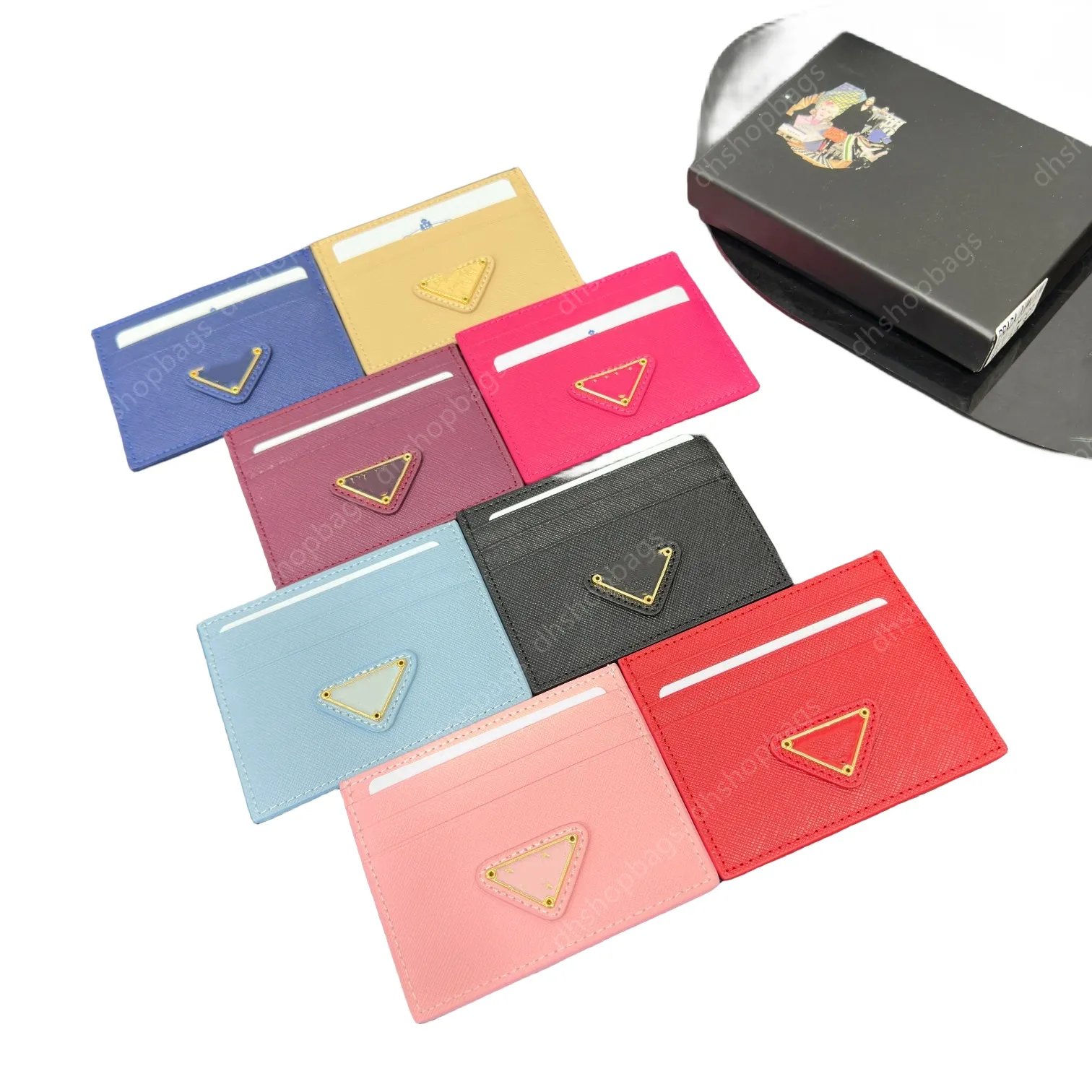 Äkta läderkortshållare Designer Plånböcker Luxury Fashion Coin Purses 7A Kvalitetskorthållare Key Pouch Women Mens Bag Wallet Passport Holder Keychain Wristlets