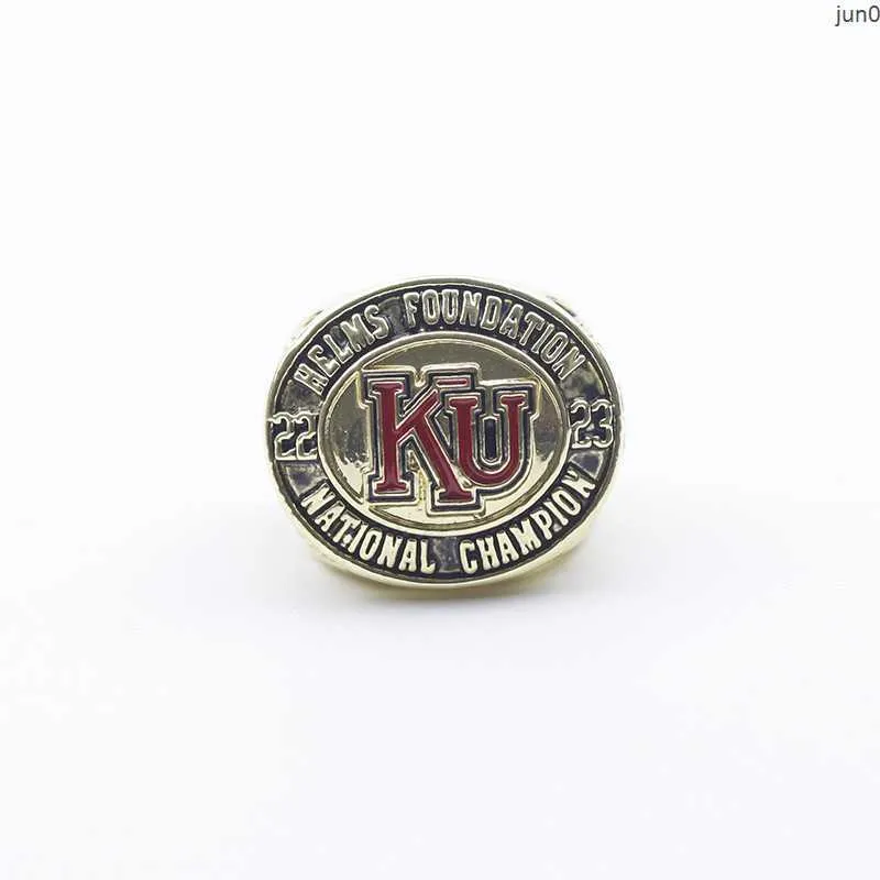 Bandringen NCAA 1922-1923 Universiteit van Kansas Raven Hawk Basketball Champion Ring