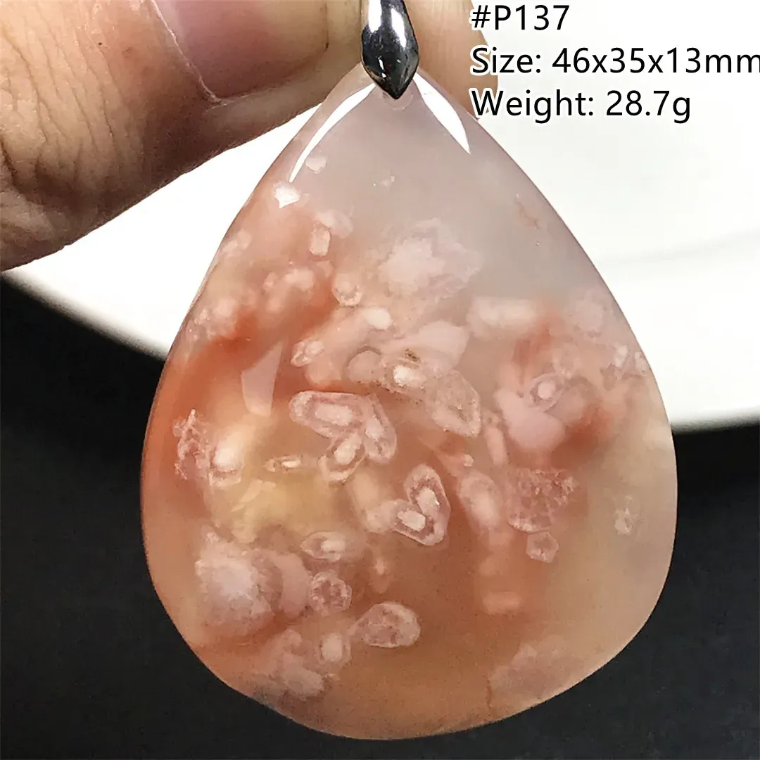 Pendants Natural Cherry Agate Necklace Pendant Jewelry For Women Lady Man Healing Love Gift Crystal Silver Beads Stone Gemstone AAAAA
