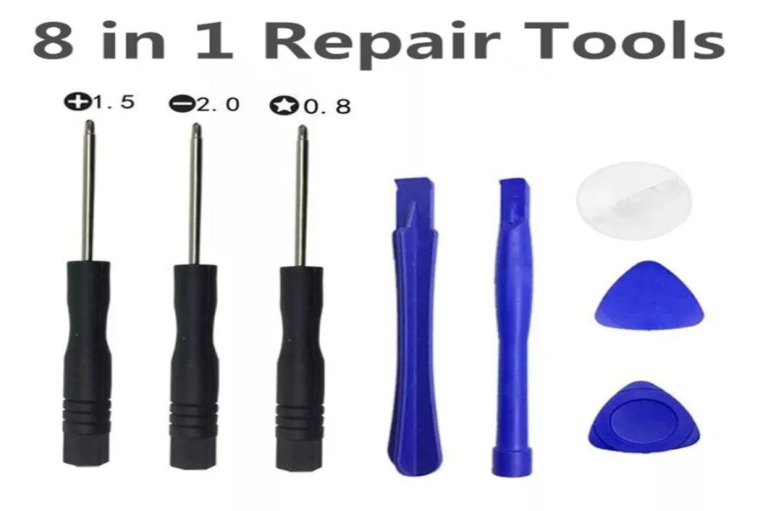 8 in 1 Reparatie Pry Kit Opening Gereedschap Met 5 Point Star Pentalobe Torx Schroevendraaier Voor samsung APPLE iphone 4S 5 6 6S Plus9198141