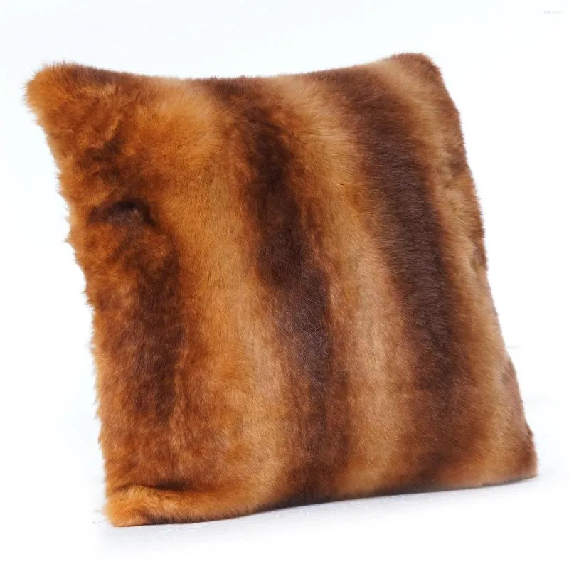 Pillow Faux Fur Sheepskin Cover Plain Fluffy Soft Throw Pillowcase Washable Square Solid Case 45cm