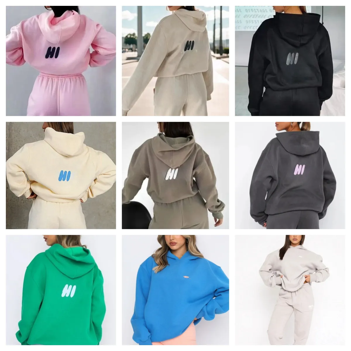 Designad trackdräkt sportbyxor huvtröjor 2-stycken sätter långärmade hoodies byxor kostym set modekläder