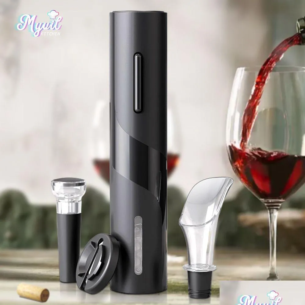 Openers Electric Wine Opener Matic Corkscrew For Beer Battery Bottle Foil Cutter Kitchen Bar Can 230609 Drop Delivery Home Garden Din Dh7Xb