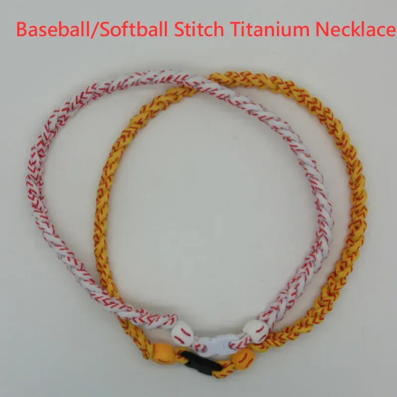 Torques مضفر Fastpitch البيسبول Softball Stitch قلادة التيتانيوم