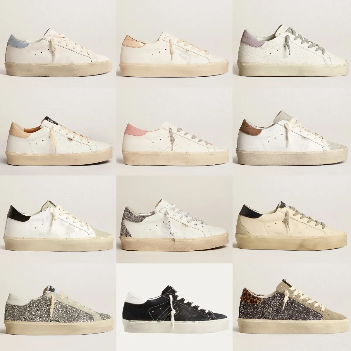 Nieuwe release Italië Hi Star Sneakers Platform Sole schoenen Dubbele hoogte en iconische designer Classic White Do-oude Dirty Women Casual Shoes