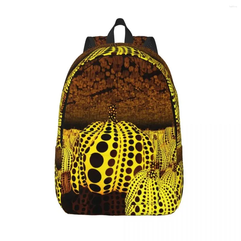 Sac à dos Yayoi Kusama Voyage Toile Femmes Hommes École Ordinateur portable Bookbag Taker Smashes Pumpkin College Student Daypack Sacs