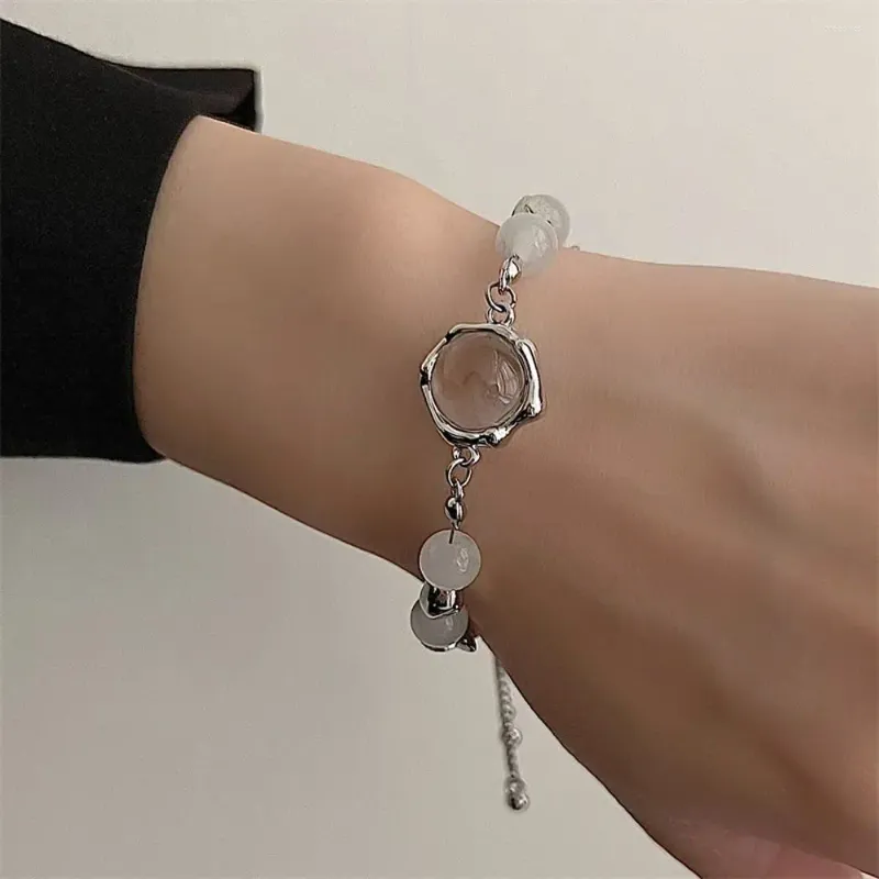 Charm armband 1 pc koreansk stil trendig pärlband armband pärlstjärna hängen kvinnor opal par y2k tjej present mode smycken