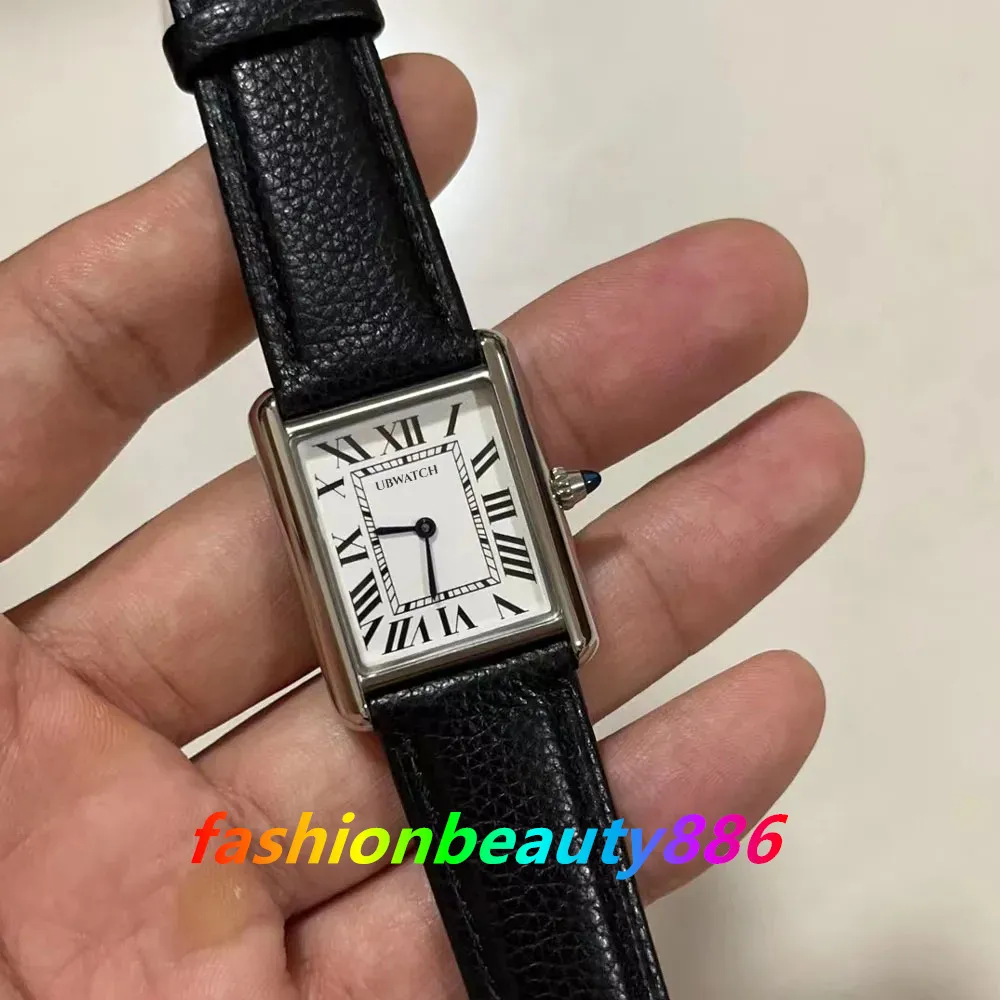 U1 Üst Erkek Kadınlar Elmas Çerçeve Saatler Sıcak Yeni Tank Serisi Üst Moda Sıradan 32mm 27mm 24mm Gerçek Deri Kuvars Montres Ultra İnce Lady Hollwatches