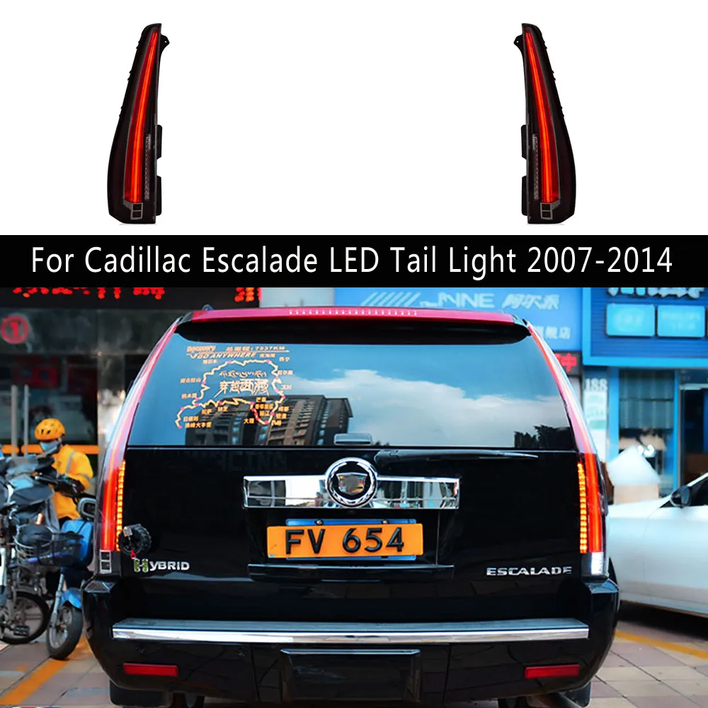 Bakre lampa Auto Parts Taillight Assembly för Cadillac Escalade LED-bakljus 07-14 Broms Omvänd parkering Running Light Streamer Turn Signal