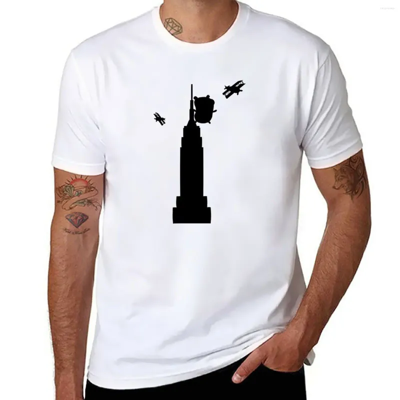 Herrtankstoppar The Go Gopher: Empire State Building Silhouette T-shirt Snabbtorkning Tee Shirt Graphic T T-shirts