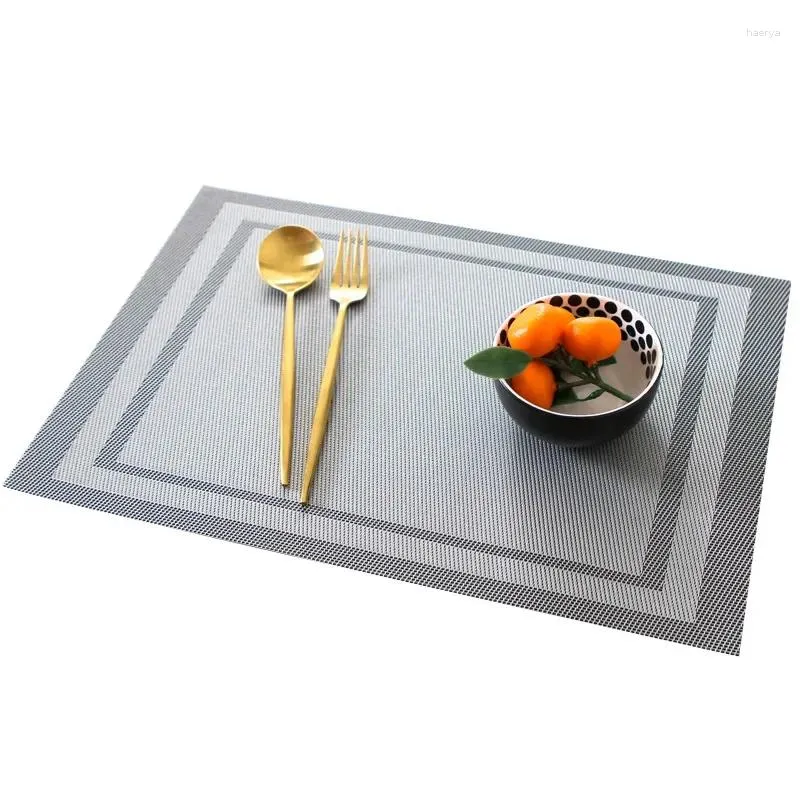 Tafelmatten 4/6-delige matset Antislip komkussen Wasbaar PVC Eetkamerplacemats Moderne huisdecoratieaccessoires