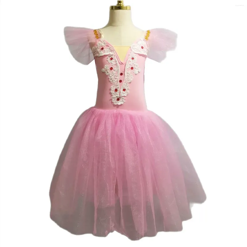 Abbigliamento da palcoscenico Costumi da balletto rosa Rossi per bambini Gonne per adulti Abiti da spettacolo per tutù per bambini