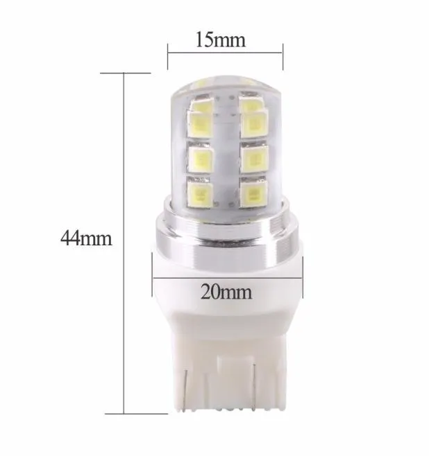 10PCSLOT T20 7443ストロボフラッシュライト12 SMD 2835 LEDシリコンリバースライトブレーキライト駐車場ホワイトレッドカーライト2282125