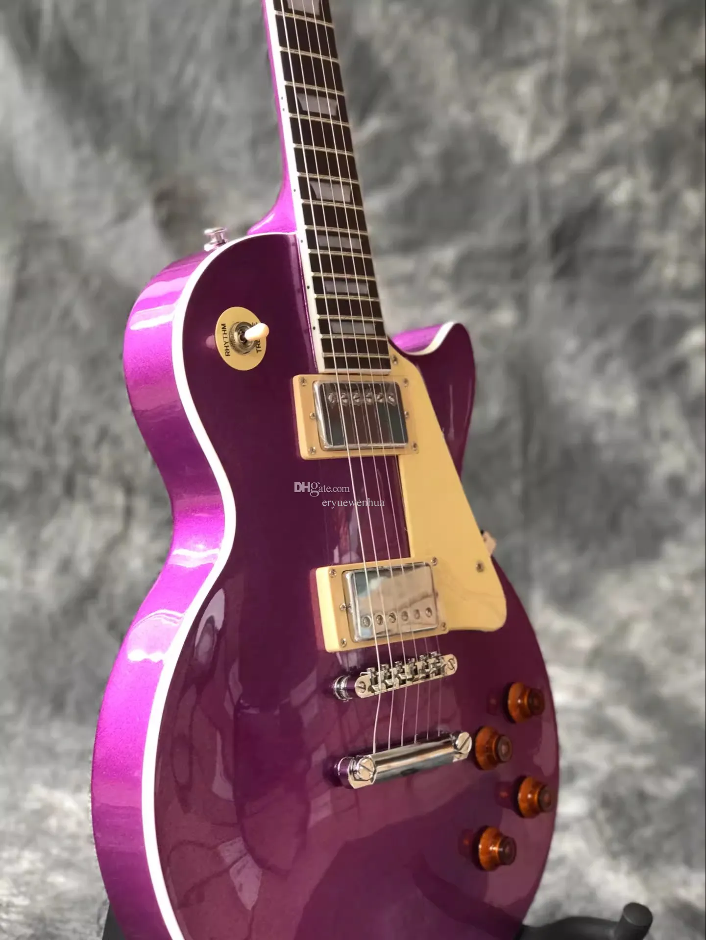 Guitare électrique G 19 59 R9, support de couleur violette, corps en acajou, touche en palissandre, Support de personnalisation, livraison gratuite