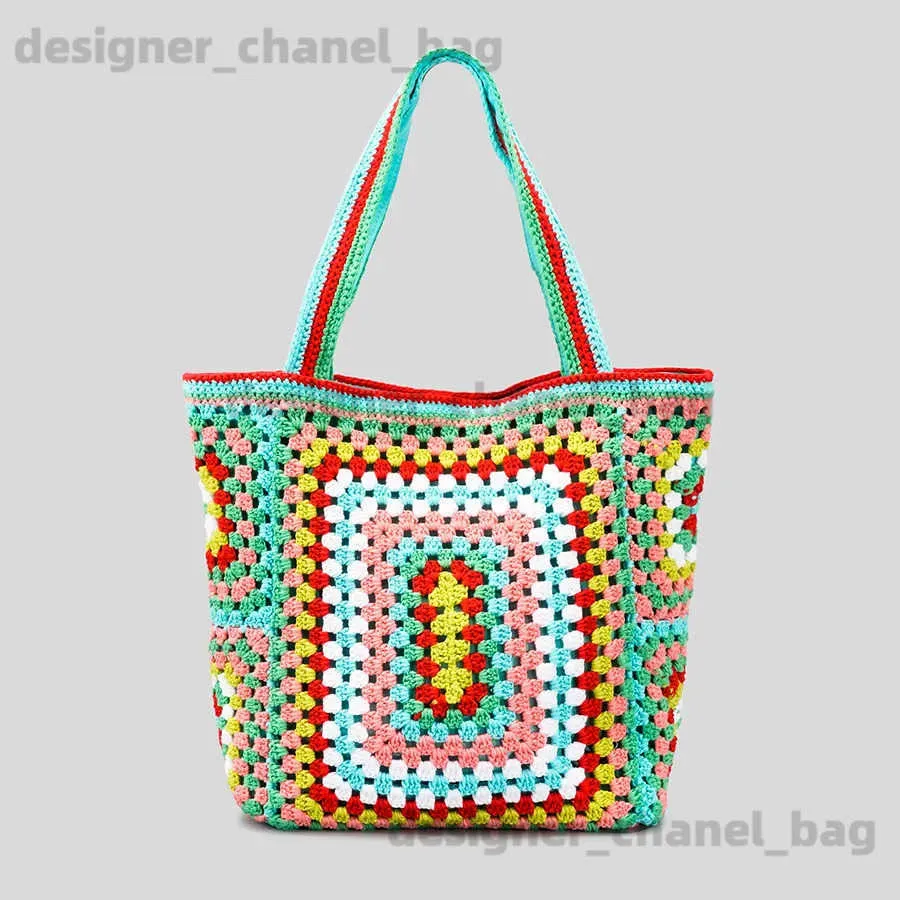 Totes Bohème Paisley Het Femmes Sacs à bandoulière Tricot Grand Casual Lady Sacs à main Big Shopper Sacs à main Sac de plage d'été T240220